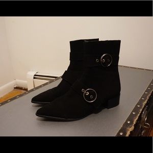 Zara black suede ankle boots